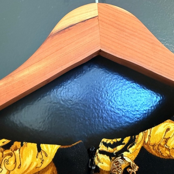 Versace Collection size 4 (44) EUC Black Midi Dress with Gold leopard- classic! - Picture 5 of 17